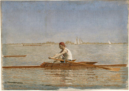 John Biglin in a Single Scull, 1873 (w/c on paper)
 
