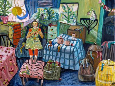 Faustine's Sock Parlour (acrylic on canvas)