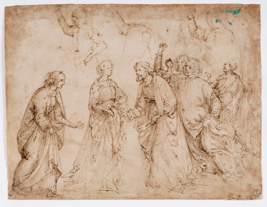 The betrothal of the Virgin, study for a mural (fresco)