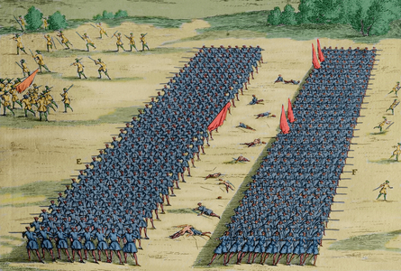 Division of a column to form two of one, 1727 (engraving)