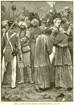 Rescue of the British Prisoners from Akbar Khan (engraving)
