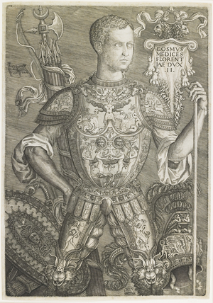 Cosmo I de Medici, engraved by Niccolo della Casa (fl. c.1543-48), 1544 (engraving)