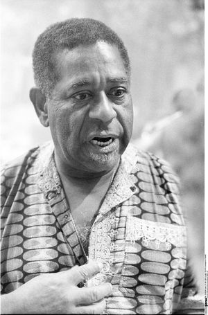 Dizzy Gillespie, August 1983 (b/w photo)