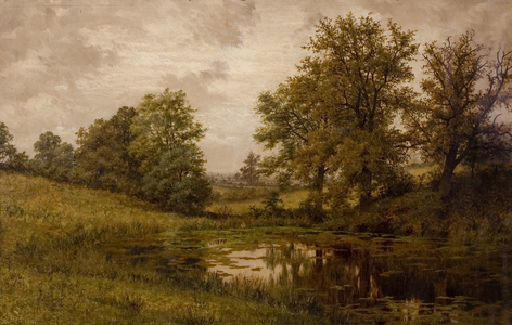 Pond near Whittem's Farm, near Coundon, late 19th-early 20th century (oil on canvas)