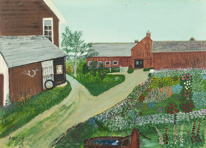 Back Yard at Home, 1940 (oil on pressed wood)