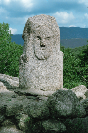 Menhir-statue Filitosa VI in the Filitosa Prehistoric Station