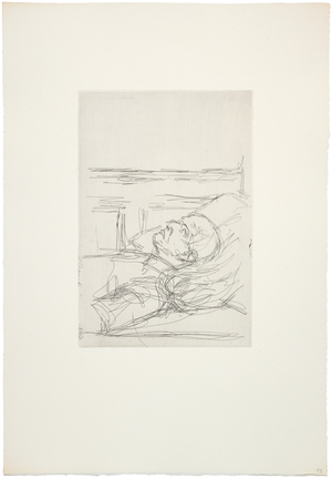 Michel Leiris [In Bed III], 1958-60 (etching)
