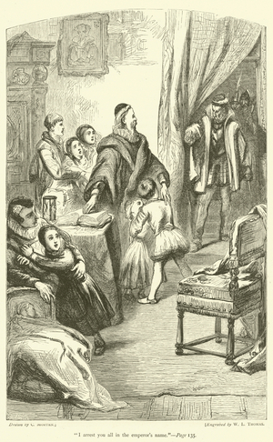 "I arrest you all in the emperor's name" (engraving)