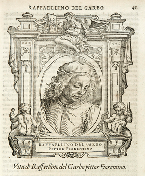 Milan, Biblioteca Braidense, Vite de piv excellent, Giorgio Vasari 1568, Raffaellino del Garbo