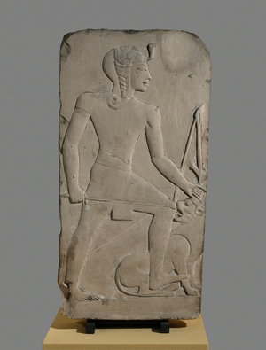 The God Tshed shown as a young prince, fighting evil animals …