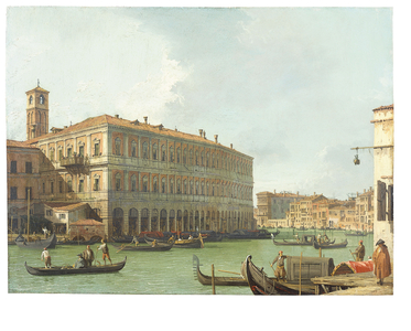 Venice: a view of the Grand Canal to the North, 1727 (oil on copper)