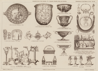 Industrial Arts of the Ancients, Domestic Utensils, Arms, and Jewelry (engraving)