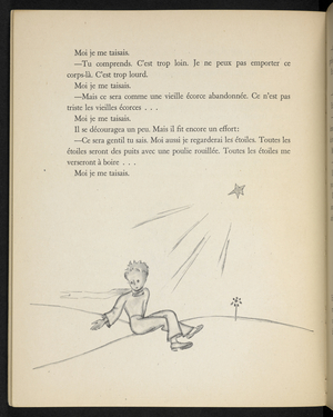 Illustration from 'Le Petit Prince', by Antoine de Saint-Exupéry, 1940 (colour litho)