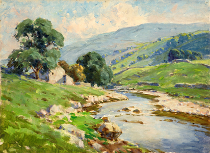River Wharfe at Yockenthwaite (oil on canvas)