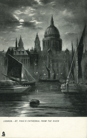 St Paul's Cathedral from the river (litho)
