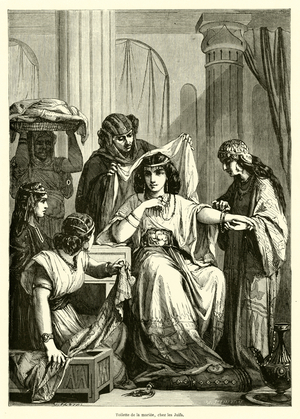 Toilette de la mariee, chez les Juifs (engraving)