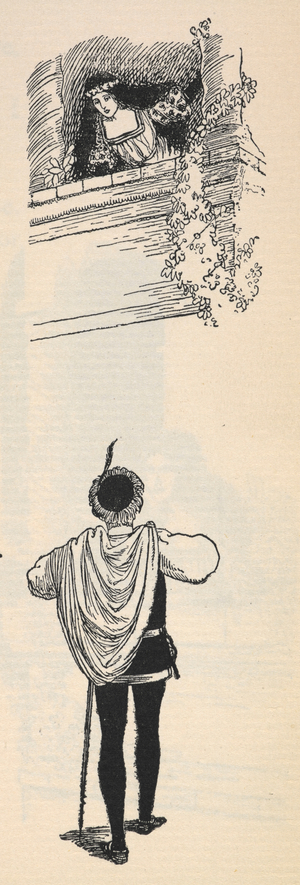 The balcony scene from Romeo and Juliet.