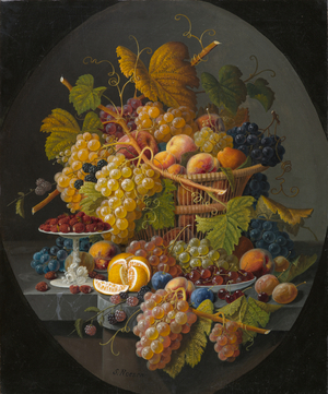 Still Life with Fruit, c.1855-1860 (oil on canvas)