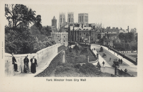 York Minster from City Wall (b/w photo)
