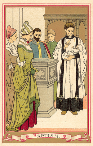 Baptism (colour litho)