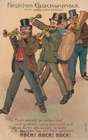 German birthday card (colour litho)