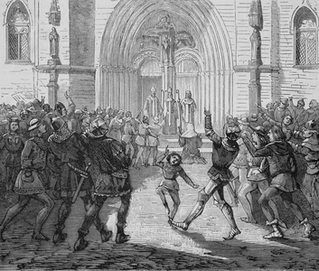 The highlight of passion finds and carries on Good Friday at Saint Denis (engraving)