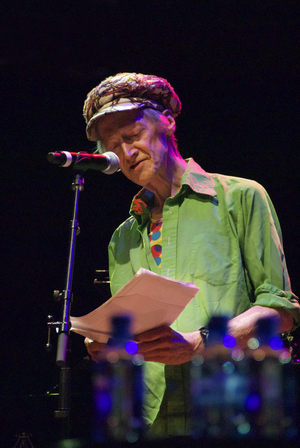 Michael Horovitz, during a performance of 'POEM', Queen Elizabeth Hall, London, 14th June 2012 (photo)