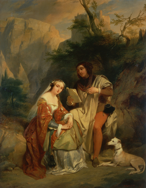 Petrarch and Laura, 1842 (oil on panel)