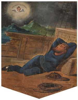 Merchant Shipping Bill Banner, 1884 (oil on linen)