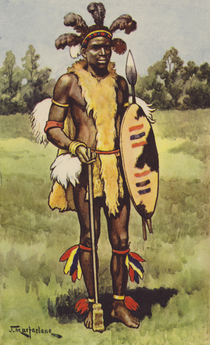 Zulu chief (colour litho)
