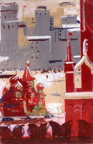 Moscow, 1932 (gouache on paper)