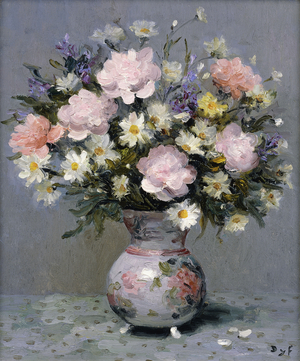 Bouquet de Fleurs, (oil on canvas)