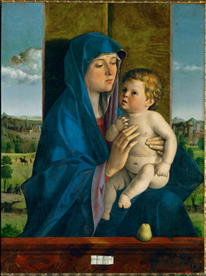 Madonna and Child (distemper on wood)