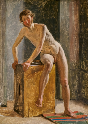 A Male Model in Eckersbergs Studio, 1833 (oil on canvas)