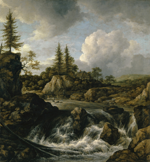Landscape with Waterfall, c.1660 (oil on canvas)