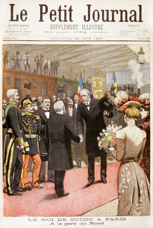 Oscar II, King of Sweden visits France, 1900