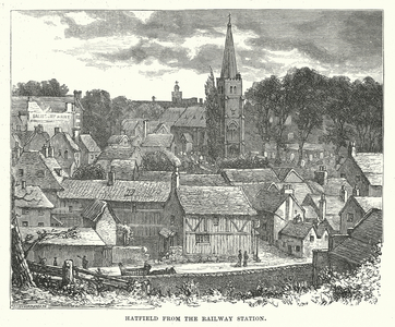 Hatfield from the Railway Station (engraving)