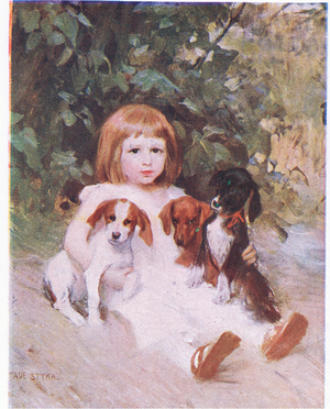 Gaspard and his little friends, illustration from My Magazine (Arthur Mee), c.1920-30 (colour litho)