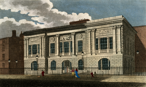 Print engravings entitled, 'The Trinity House, on Tower Hill' and ' View of the Tower', early 19th century, 1801-1830 (print)