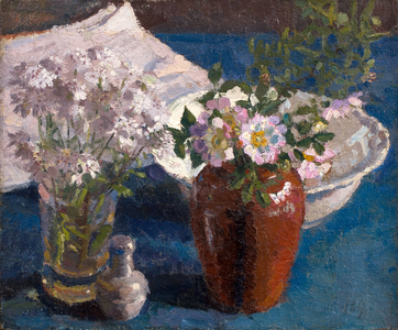 Still Life: Flowers on a Table, c. 1909 (oil on canvas)