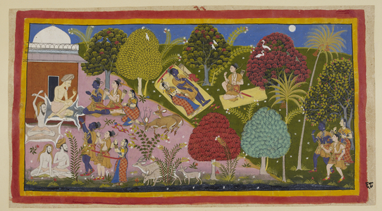 Rāma’s party seeks Bharadvāja’s advice; directed to Citrakuta mountain, 1653 (miniature)