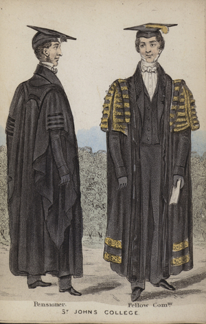 Pensoner, Fellow Commoner, St John's College (coloured engraving)