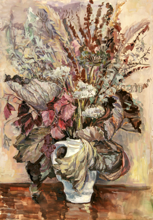Still Life with Flowers in Vase, 1975 (gouache on paper)