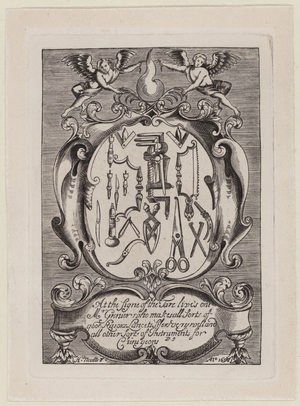 Surgical Instrument Maker, Mr Gronier, trade card (engraving)
