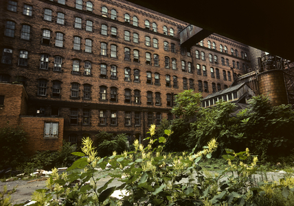 Abandoned Armstrong cork factory and warehouse building, 1990 (photo)