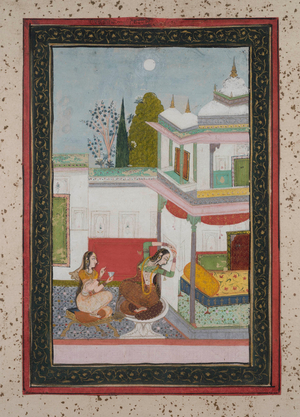 Purvi Ragini, c.1790 (gouache on paper, gold embellishment)