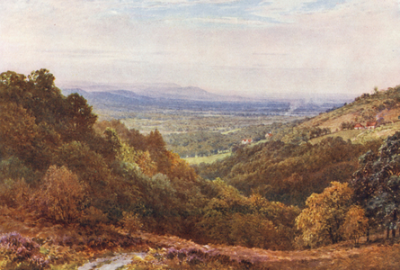 A Wide Stretch, from the Gibbet, Hindhead (colour litho)