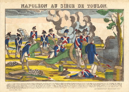 Napoleon Au Siege De Toulon (coloured engraving)