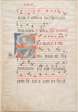 Double Leaf from a Gradual, c.1325 (ink, tempera & gold leaf on vellum)