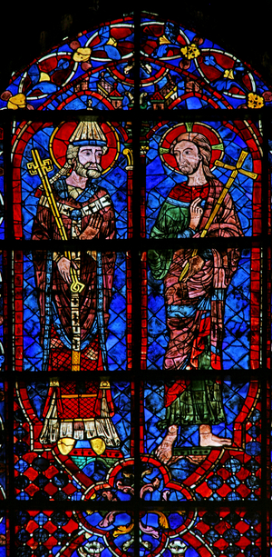St Peter & Christ (w105) (stained glass)